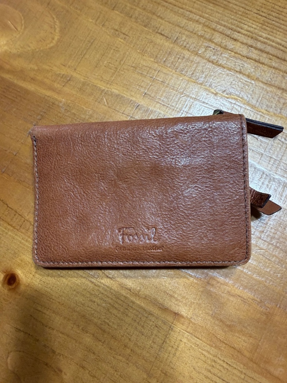 Fossil Tan Leather Bi-Fold Card Wallet